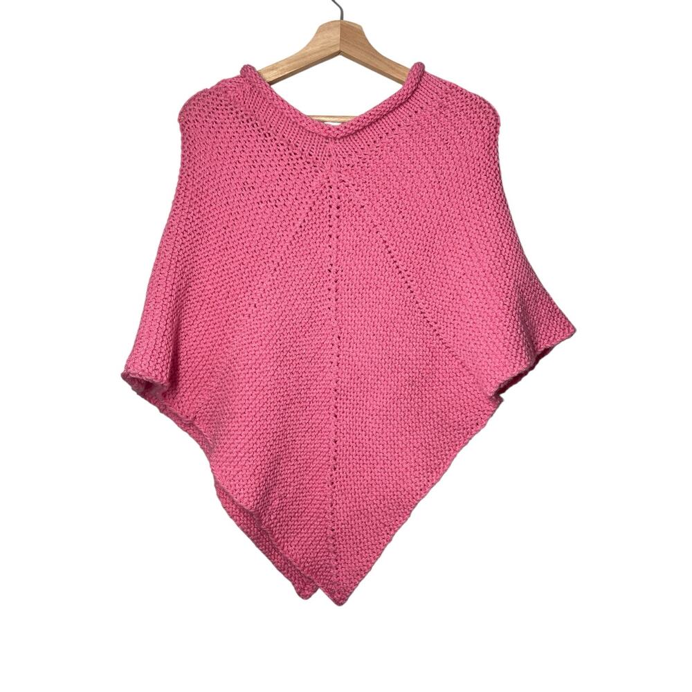 Handmade Pink Poncho Knit Womans Size Small - Medium estimated